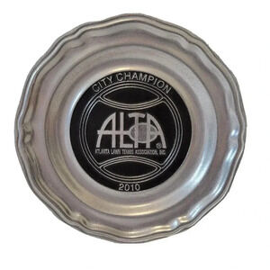 2010 ALTA Atlanta Lawn Tennis Association Pewter Plate City Champions 10 1/2"